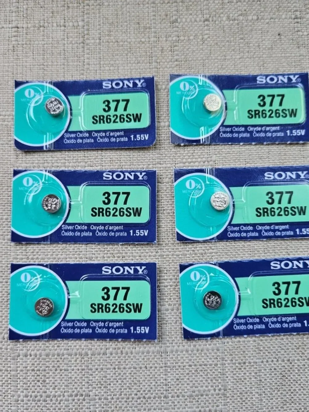 Sony Battery 317 SR626SW Silver Oxide 1.55V Lot of 6 Replacement Made in Japan